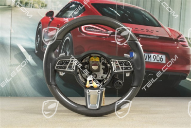 Kierownica multifunkcyjna, wyposażenie "Turbo", PDK, grzana, skóra + Carbon, czarna