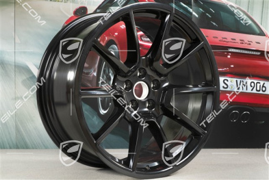 20" Komplet felg Macan SportDesign, 9J x 20 H2 ET 26 + 10J x 20 ET19, czarny wysoki połysk