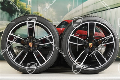 22-inch summer wheel set Sport Classic, rims 10J x 22 ET48 + 11,5J x 22 ET61 + NEW Pirelli summer tyres 285/35 ZR22 + 315/30 ZR22, black high gloss, with TPM