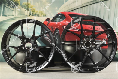 20"+21" 911 Carrera Leichtbauradsatz, Felgen 8,5J x 20 ET50 + 11,5J x 21 ET67, ohne Reifen, Schwarz Seidenmatt
