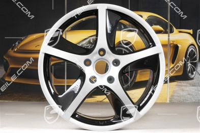 20-inch Cayenne SportTechno wheel set, front 9-inch + rear 10-inch, silver + black high gloss