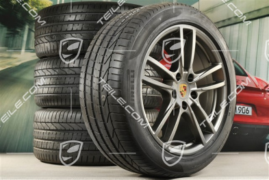 20" koła letnie Cayenne Sport, komplet, felgi 9J x 20 ET50 + 10,5J x 20 ET64 + opony letnie Pirelli 275/45 R20 + 305/40 R20, z czujnikami ciśnienia