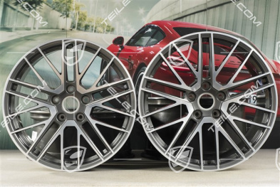 20+21" Komplet felg Turbo V, felgi: przednie 8,5J x 20 ET40 + hinten 11J x 21 ET66