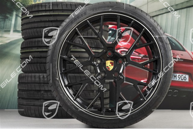 20"+21" koła letnie, komplet RS Spyder Design, felgi 8,5J x 20 ET53 + 11,5J x 21 ET67 + opony letnie 245/35 R20 + 305/30 R21, z czujnikami ciśnienia, czarny wysoki połysk