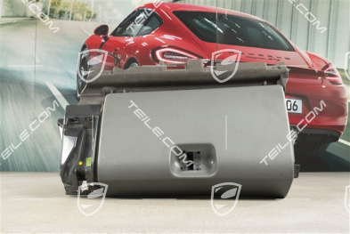 Glove compartment, leatherette, stone grey, complete