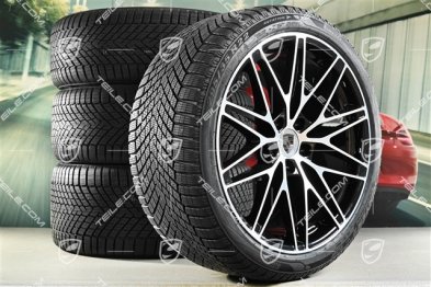 22-inch Macan RS Spyder Design winter wheel set, rims 9J x 22 ET29 + 11J x 22 ET47 + Pirelli winter tyres 255/40 R22 + 295/35 R22, black high gloss