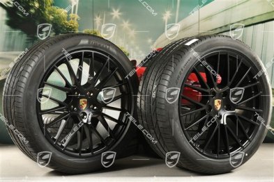 21-inch Cayenne RS Spyder summer wheel set, rims 9,5J x 21 ET46 + 11,0J x 21 ET49 + NEW Pirelli P Zero summer tyres 285/40 R21 + 315/35 R21, black satin matt
