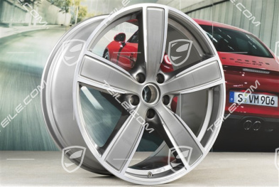 22" Komplet felg Cayenne Sport Classic, 10J x 22 ET48 + 11,5J x 22 ET61, platynowy srebrny, standard SUV