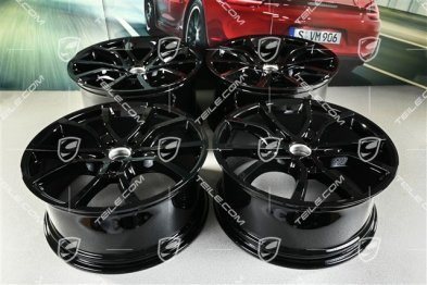 21" Komplet felg Exclusive Design, 11J x 21 ET49 + 9,5J x 21 ET46, do Cayenne Coupé, czarny wysoki połysk