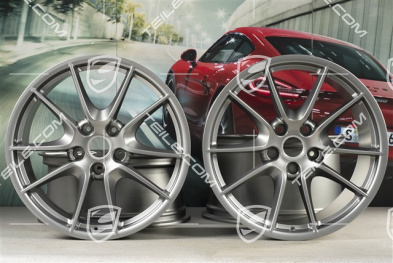 20" Komplet felg Carrera S III, 8,5J x 20 ET51 + 11J x 20 ET52, platynowy półmat satyna