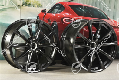 19-inch Boxster S wheel rim set, 8J x 19 ET57 + 10J x 19 ET45, black silky gloss / mat