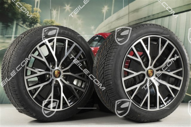 20" koła zimowe Turbo S Aero Design, komplet, felgi 9J x 20 ET54 + 11J x 20 ET60 + NOWE opony zimowe Goodyear 245/45 R20 + 285/40 R20