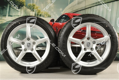 18" Boxster IV summer wheels set, rims 8J x 18 ET57 + 9,5J x 18 ET49,  Good Year  Eagle F1 summer tires 235/45 R18 + 265/45 R18