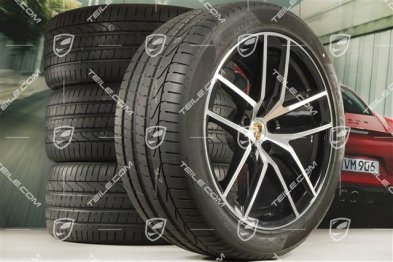 20-inch "Macan S" summer wheels set, rims 9J x 20 ET26 + 10J x 20 ET19 + NEW Pirelli summer tyres 265/45 R20 + 295/40 R20, with TPMS