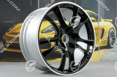 21-inch Cayenne Sport / GTS wheel, 10J x 21 ET50, wheel star in black high gloss / rant in silver