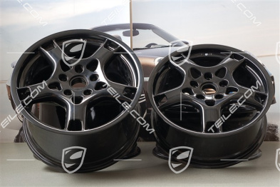19-inch Carrera S wheel set, 8J x 19 ET57 + 11J x 19 ET67, black