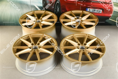 20"+21" wheel rim set Carrera S, 8,5J x 20 ET53 + 11J x 21 ET66, aurum satin matt