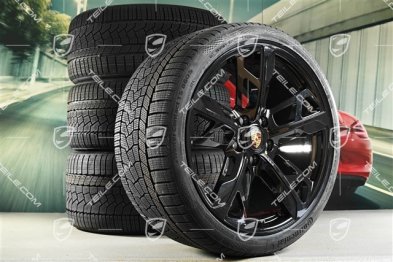 21" Cross Turismo Design Winterräder Satz, Felgen 9,5J x 21 ET60 + 11,5J x 21 ET66 + NEUE Continental Winterreifen 265/35 R21 + 305/30 R21, schwarz hochglanz