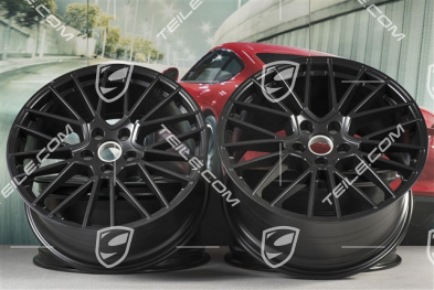21" Komplet felg Cayenne RS Spyder, 11J x 21 ET58 + 9,5J x 21 ET46, czarny satynowy półmat