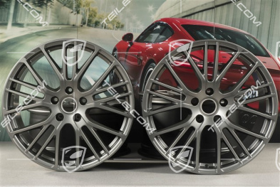 21" Felgensatz Panamera Exclusive Design Sport, 9,5J x 21 ET71 + 11,5J x 21 ET69, Platinum