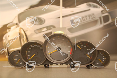 Instrument cluster, GT3 / GT3 RS, 6-speed, black face gauges