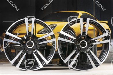 19" Felgensatz Turbo II, 8,5J x 19 ET56 + 11J x 19 ET51, für Turbo / Turbo S / GTS, schwarz hochglanz