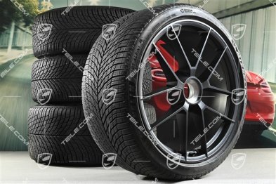 20"+21" Carrera GTS, koła zimowe, komplet, mocowane centralnie, felgi 8,5J x 20 ET50 + 11J x 21 ET82 + opony zimowe Michelin 245/35 R20 + 305/30 R21, z czujnikami ciśnienia, Anthracite Grey, przebieg tylko 100km