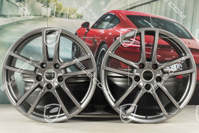 20" Cayenne Sport Felgensatz, 10,5J x 20 ET55 + 9J x 20 ET50, Platinum-Seidenmatt