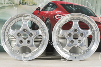 18-inch Alloy wheel rim set, Turbo 3.6, 10J x 18 ET61 + 8J x 18 ET52, Speedline, polished