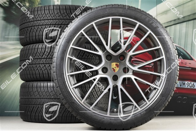 21" koła zimowe Cayenne COUPÉ RS Spyder, komplet, felgi 9,5J x 21 ET46 + 11,0J x 21 ET49 + opony zimowe Michelin Pilot Alpin 5 275/40 R21 + 305/35 R21, z czujnikami ciśnienia