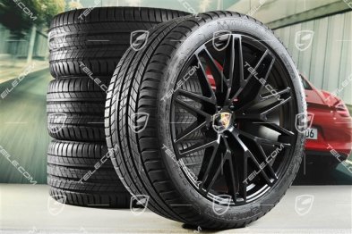 21" RS Spyder Design II summer wheel set, wheel rims 9,5J x 21 ET27 + 10J x 21 ET19 + NEW Michelin summer tyres 265/40 R21 + 295/35 R21, with TPM, black satin matt