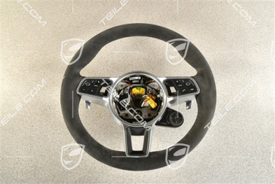 Lenkrad / Multifunktionslenkrad, 3-Speichen, Beheizbar, Alcantara Schwarz / Sport Chrono Paket Plus