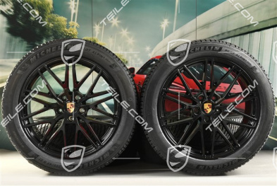 21-inch Cayenne "RS Spyder Design" winter wheel set, rims 9,5J x 21 ET46 + 11,0J x 21 ET49 + Michelin Pilot Alpin 5 SUV winter tyres 285/45 R21 + 305/40 R21, with TPMS, black high gloss