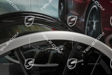 20" Komplet felg RS Spyder, 9,5J x 20 ET65 + 10,5J x 20 ET65, przeznaczone do opon zimowych, czarny wysoki połysk + srebrny rant