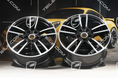 20" komplet felg Cayenne Sport, 10,5J x 20 ET64 + 9J x 20 ET50, czarne