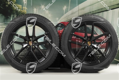 20" "Macan S" Winterräder Satz, Felgen 9J x 20 ET26 + 10J x 20 ET19, Pirelli Winterreifen 265/45 R 20 + 295/40 R 20, schwarz seidenmatt, mit RDK-Sensoren