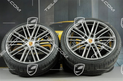 20" Turbo IV Sommerräder Satz, Felgen 8,5J x 20 ET57 + 10,5J x 20 ET47 + Sommerreifen 235/35 ZR20 + 265/35 ZR20, mit RDK-Sensoren