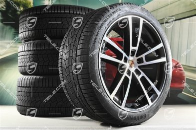 22" Koła zimowe, komplet, Sport Design, felgi 10J x 22 ET48 +11,5J x 22 ET61 + NOWE opony zimowe Continental 285/40 R22 + 315/35 R22, czarny wysoki połysk