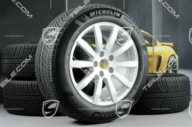 19" koła zimowe Cayenne S, komplet, felgi 8,5J x 19 ET47 + 9,5J x 19 ET54 + NOWE opony zimowe Michelin 255/55 R19 + 275/50 R19, z czujnikami ciśnienia