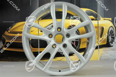19-inch Boxster S III wheel set, 8J x 19 x ET 57 + 9,5J x 19 x ET 45, wheel spokes in white