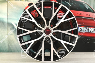 20-inch wheel rim Taycan Turbo S Aero Design, 9J x 20 ET54, black high gloss + glossy Surface