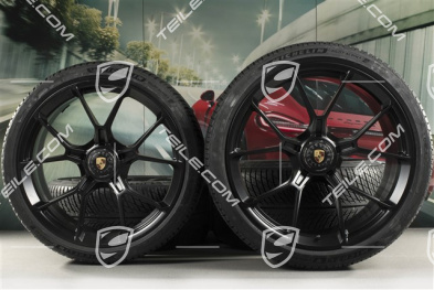 20"+21" koła zimowe GT3 / GT3RS, komplet, felgi montowane centralnie 9J x 20 ET43 + 11,5J x 21 ET46 + opony zimowe Michelin Pilot Alpin 5 245/35 R20 + 305/30 R21, czarny satynowy mat