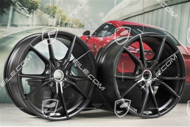 20-inch wheel rim set Carrera S IV, 8J x 20 ET57 + 10J x 20 ET45, black satin matt