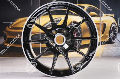 19" Boxster Spyder Felge, Sondermodell Black Edition, schwarz hochglanz, 8,5 J x 19 ET 55