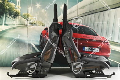 Sportschalensitze, klappbar, Leder/Alcantara, Schwarz, L+R