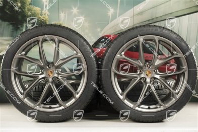 21" GT Design Sommerräder, Felgen 9,5J x 21 ET27 + 10J x 21 ET19 + NEUE Michelin Sommerreifen 265/40 R21 + 295/35 R21, platinum seidenmatt, mit RDK-Sensoren