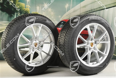 20" koła zimowe Cayenne S, komplet, felgi 9J x 20 ET50 + 10,5J x 20 ET64 + NOWE opony zimowe Hankook 255/55 R20 + 295/45 R20, z czujnikami ciśnienia