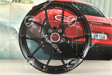 20"+21" 911 Carrera Leichtbauradsatz, Felgen 8,5J x 20 ET50 + 11,5J x 21 ET67, ohne Reifen, Schwarz Seidenmatt