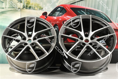 20-inch wheel rim set Macan S, 9J x 20 ET26 + 10J x 20 ET19, Titanium