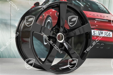 18" komplet felg Macan, 8J x 18 ET21 + 9J x 18 ET21, czarny wysoki połysk